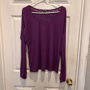 Volcom Women's Large Purple Long Sleeve Shirt Size Large Lightweight Cut Outs‎
